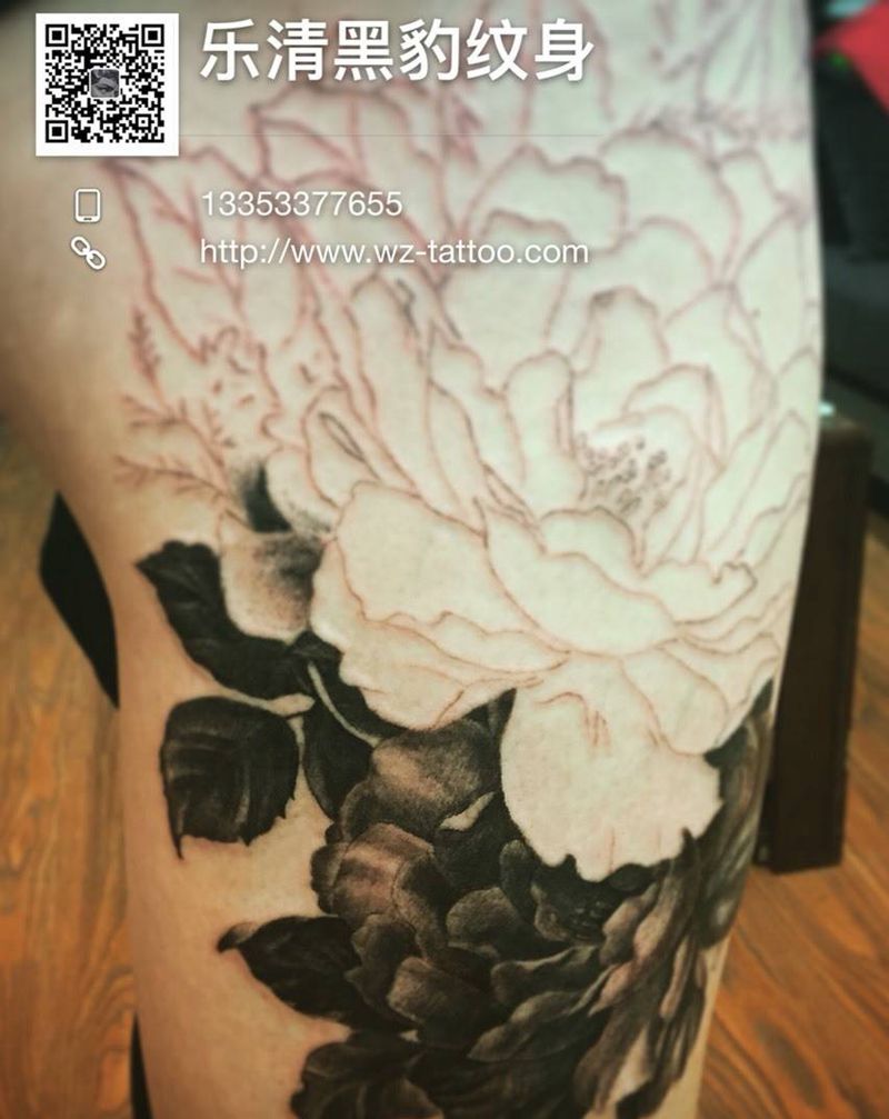 《富贵牡丹》半成品纹身图片