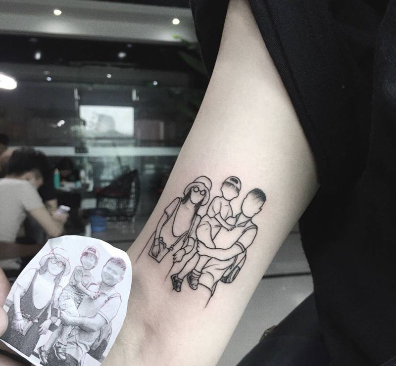 照片纹身图片_成品手臂清新人物纹身图案