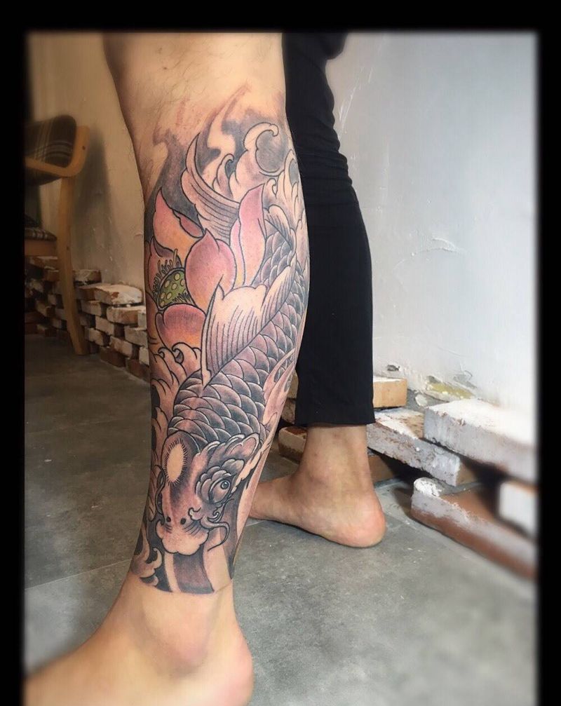 包小腿纹身图片