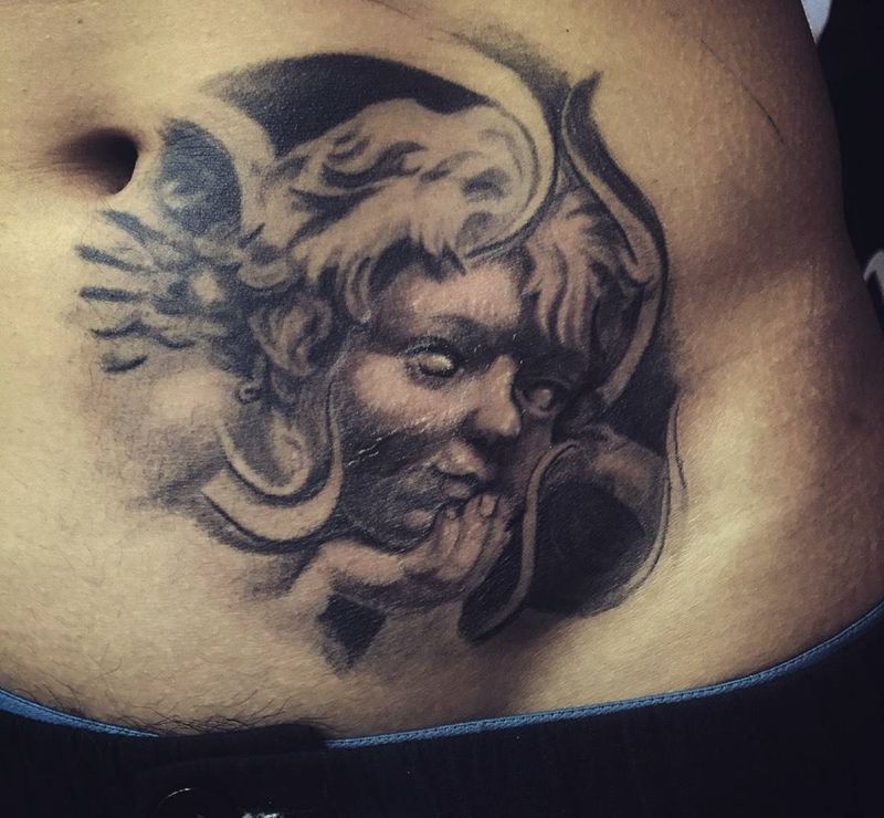 小天使恢复后纹身图片