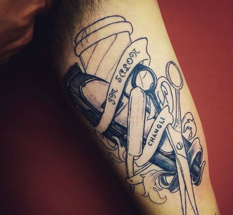 理发师标识半成品纹身图片