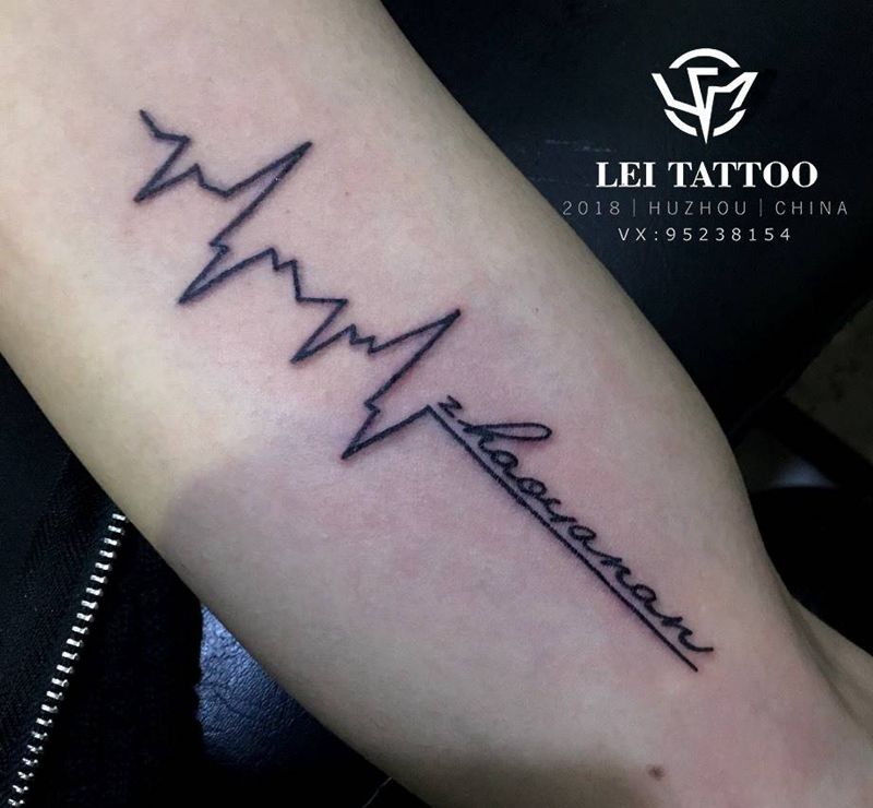 心电图纹身图片