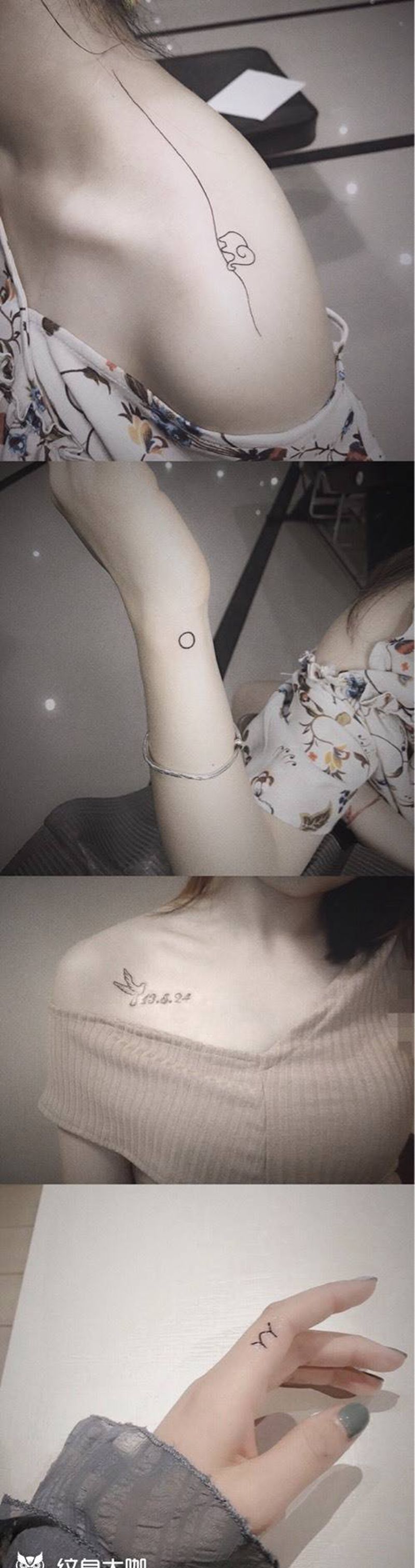 小清新纹身图片_成品手臂肩部胸部手部背部字符清新纹身图案
