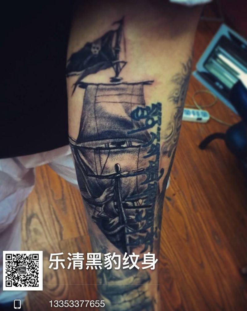 花臂衔接纹身图片_欧美习俗写实人物原创手臂纹身图案