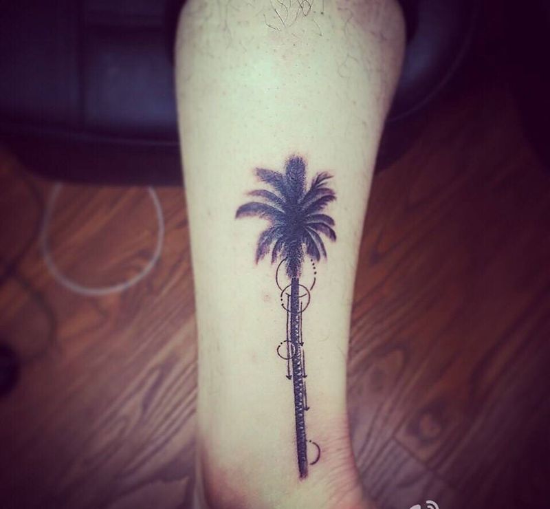 椰树纹身图片