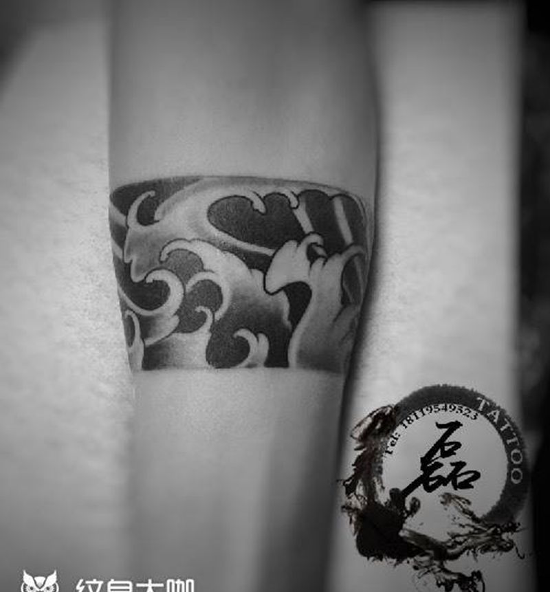 浪手环纹身图片