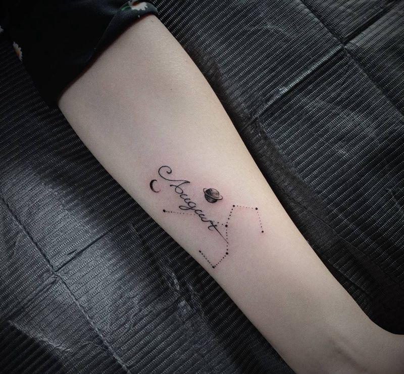 小清新纹身图片_成品手臂清新几何字符纹身图案