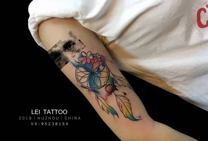 捕梦网纹身图片