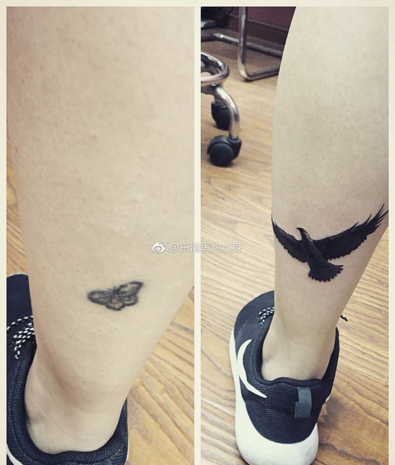 老鹰遮盖纹身图片