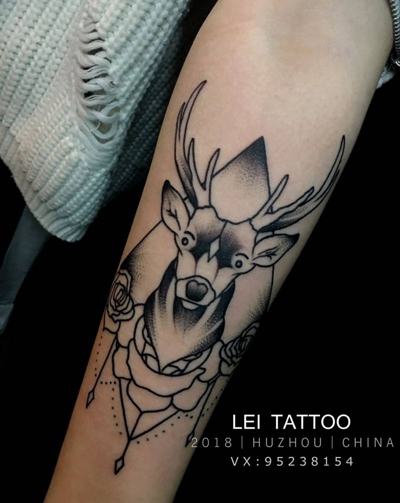 鹿纹身图片