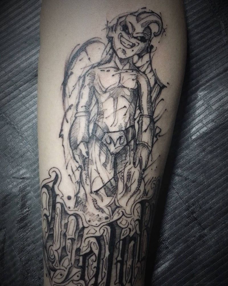 魔人布欧纹身图片_成品手臂欧美习俗肖像清新国画几何人物原创纹身图案