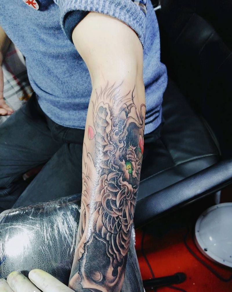 遮盖纹身图片_手臂新传统纹身图案