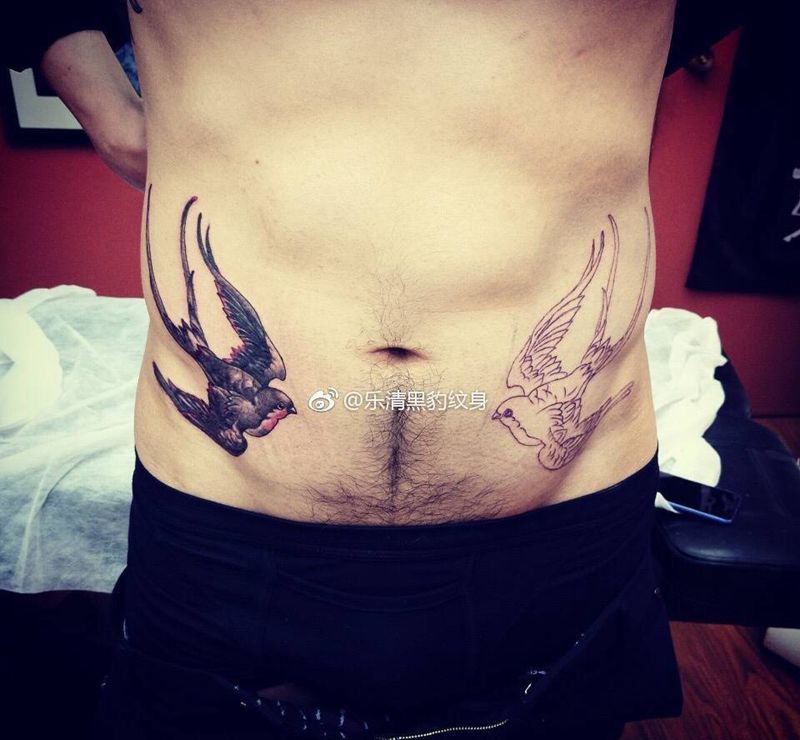 双燕半成品纹身图片