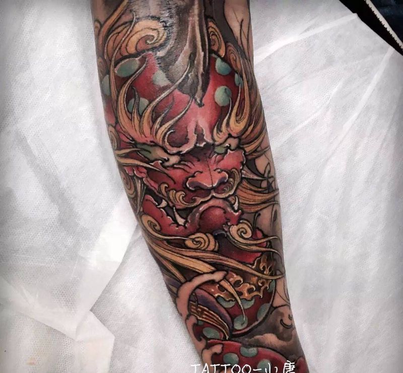 唐狮传统纹身纹身图片