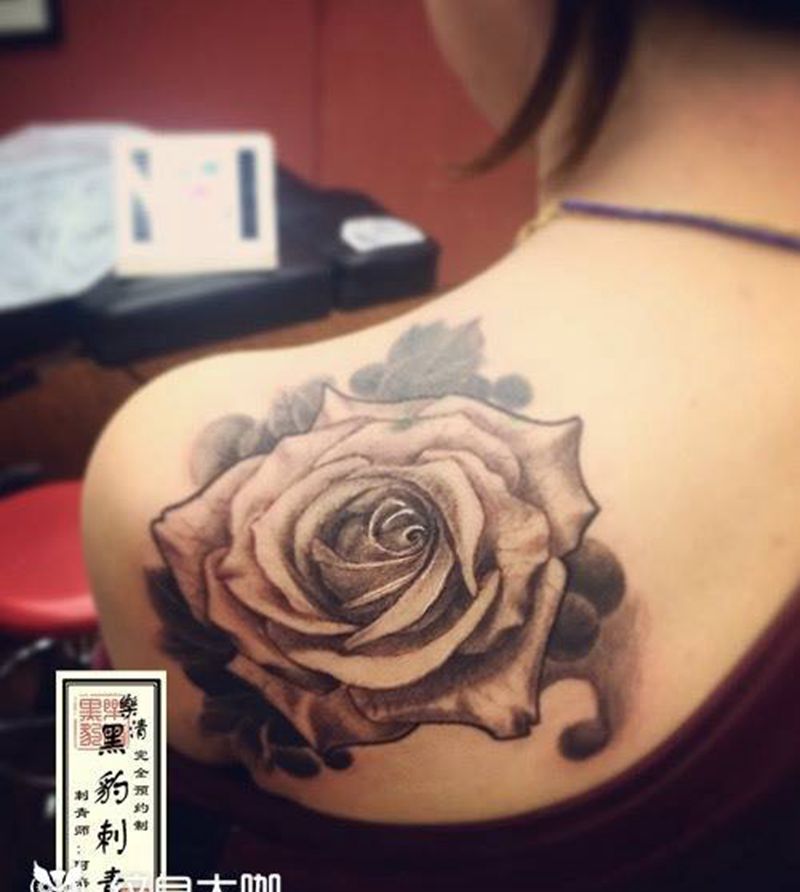 玫瑰花语纹身图片