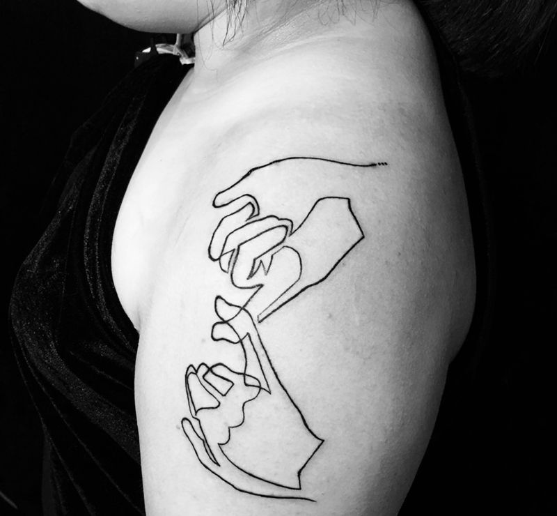 几何手纹身图片