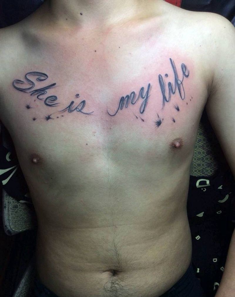 真爱纹身图片_胸部纹身图案