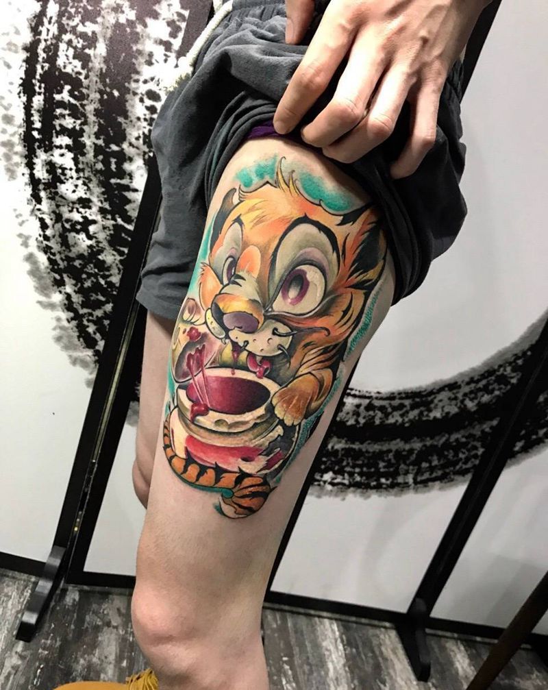 New school 虎纹身图片