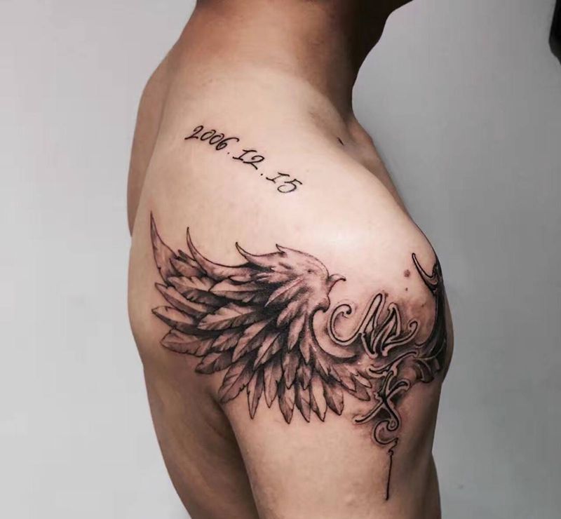 恶魔与天使，翅膀纹身纹身图片