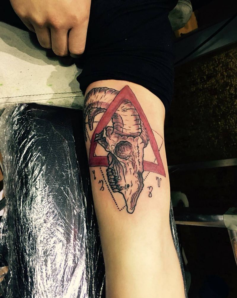 羊头纹身图片