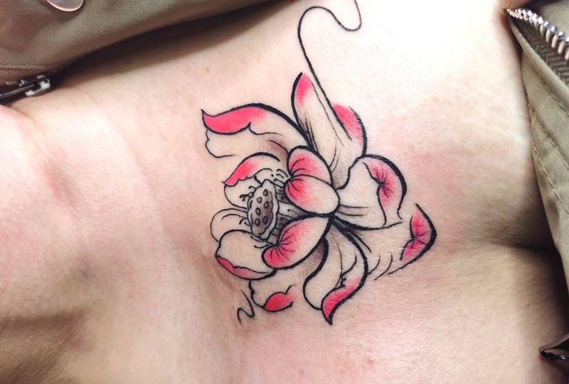 11纹身图片_胸部新传统纹身图案