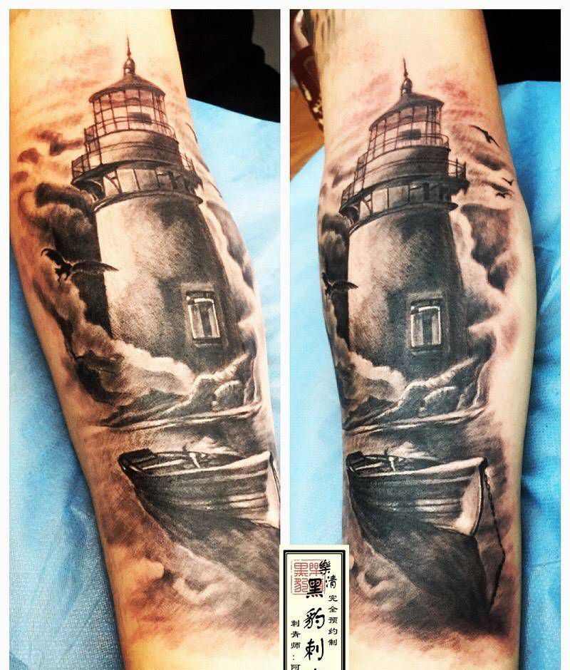灯塔纹身图片
