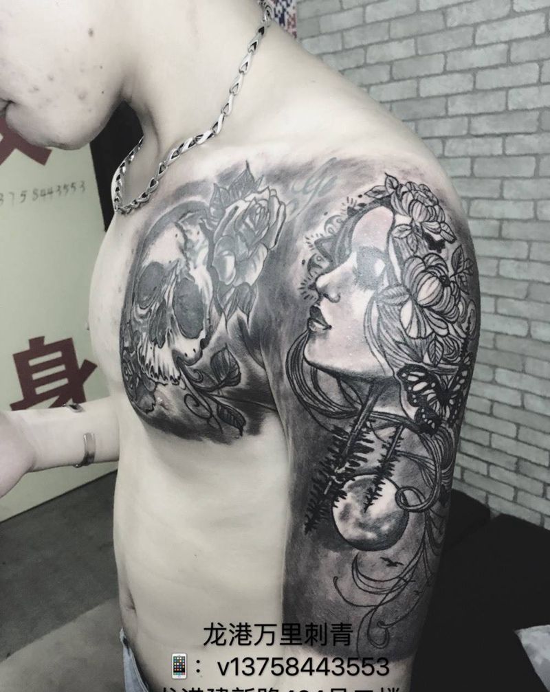 欧美半胛纹身图片