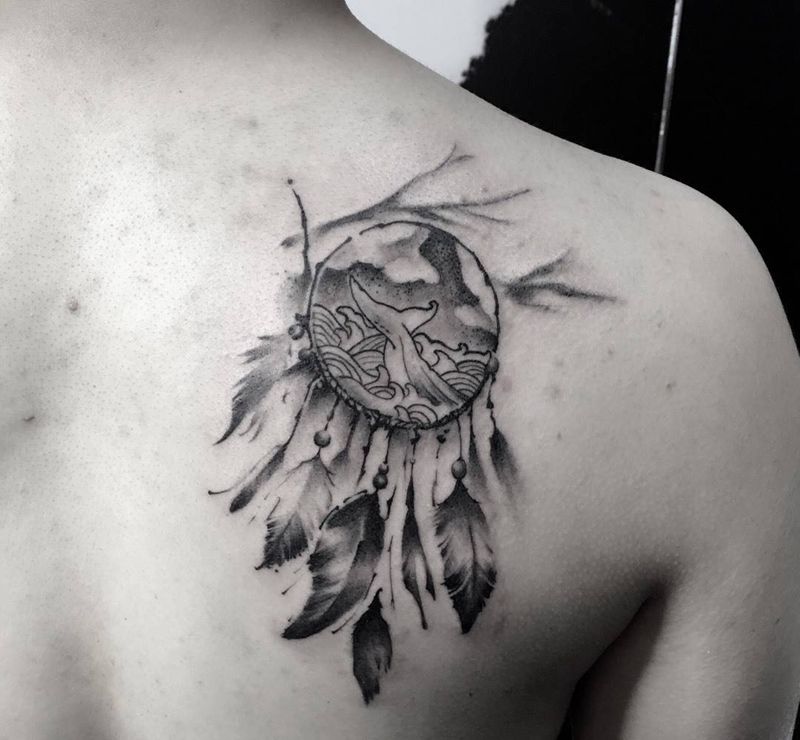 捕梦网纹身图片