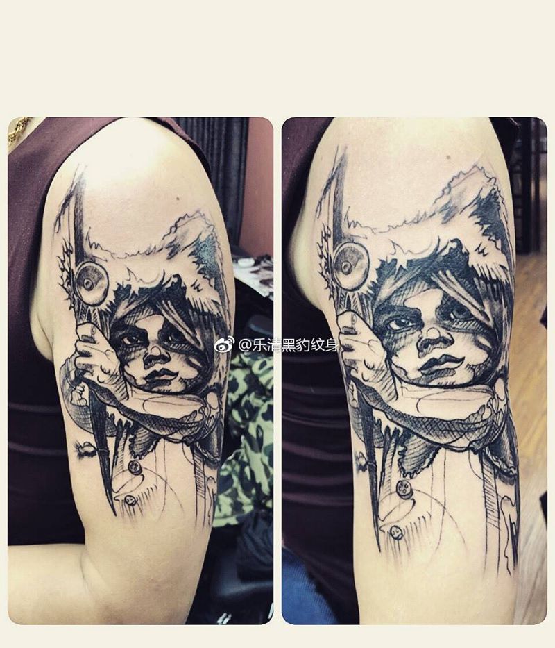 欧美排线纹身图片