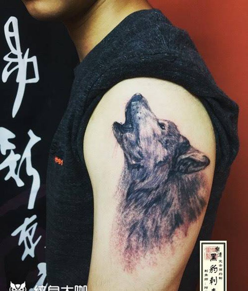 狼头纹身图片