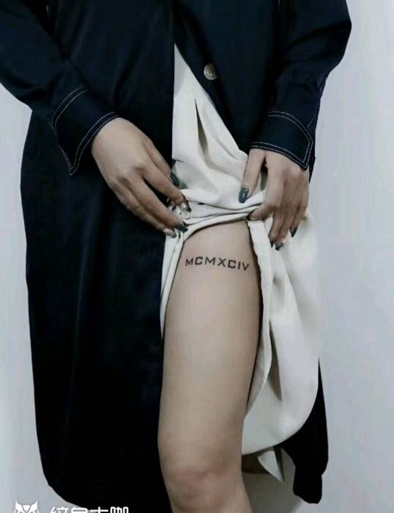 小小图纹身图片_腿部纹身图案