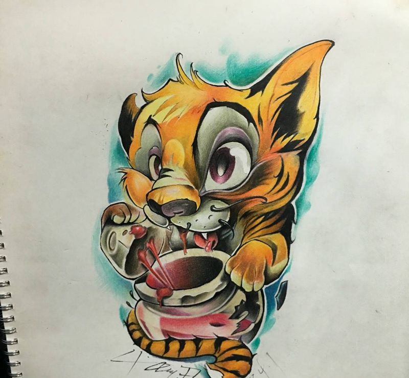 New school纹身图片