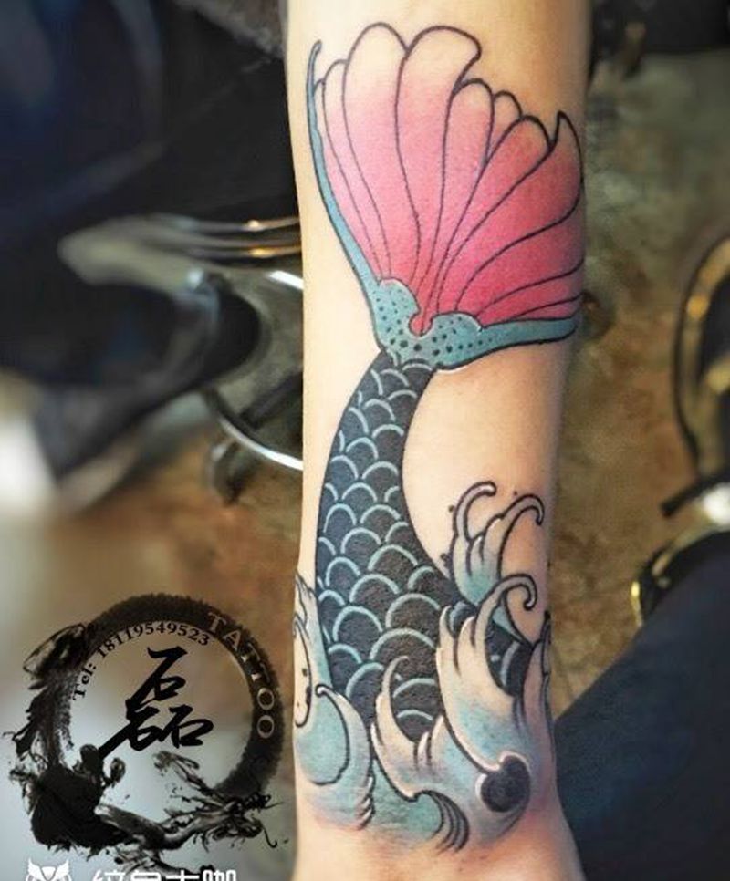 鱼尾吧纹身图片