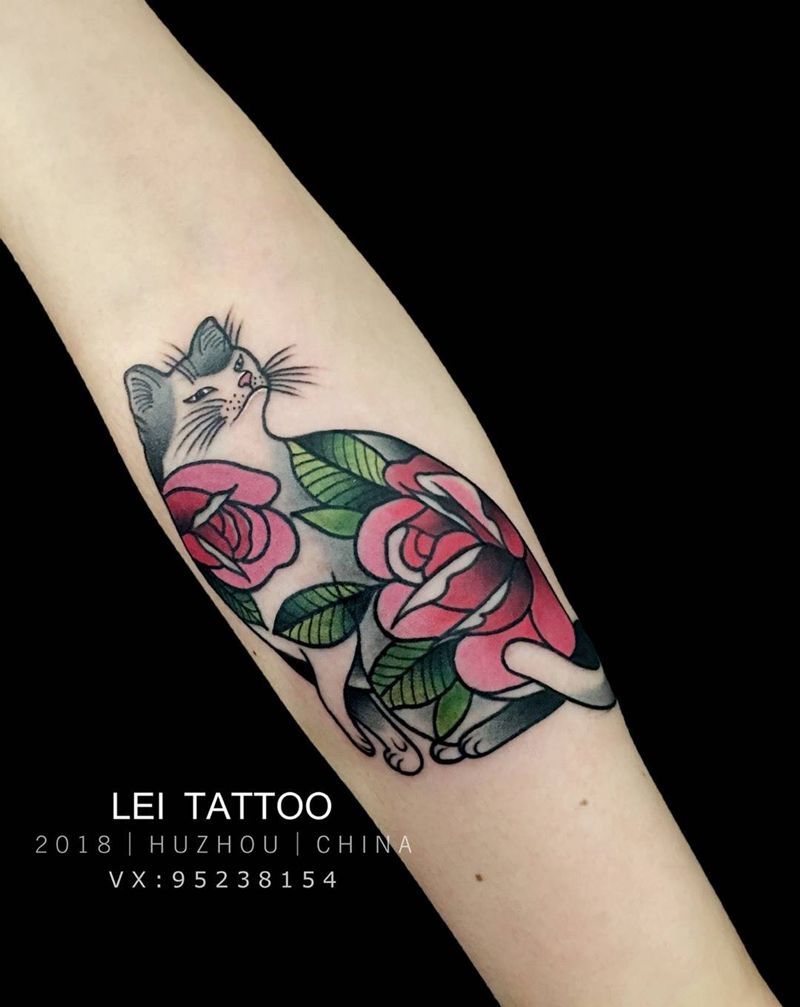 猫纹身图片