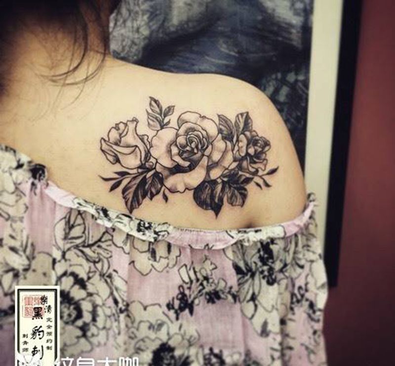 富贵牡丹纹身图片