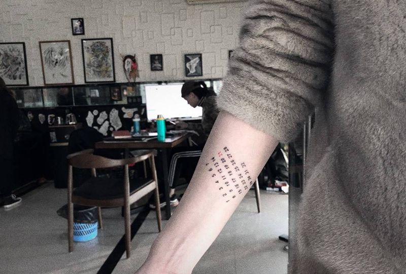 数字纹身图片_成品手部清新字符纹身图案