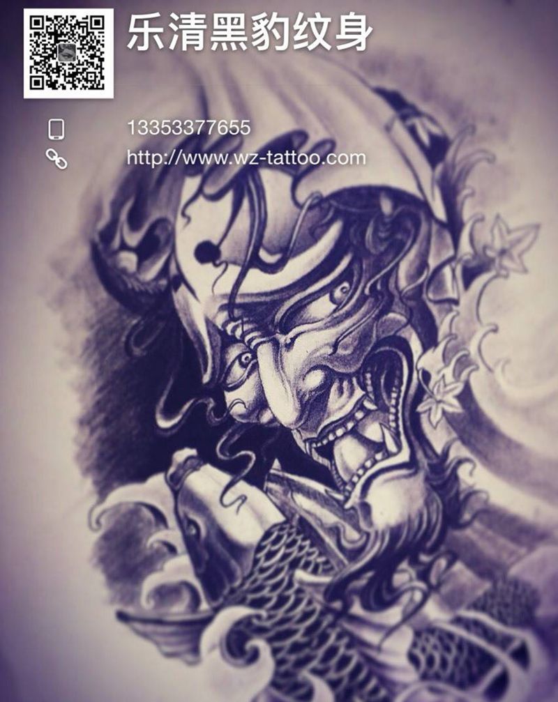 般若纹身图片_传统人物宗教鬼神手稿纹身图案