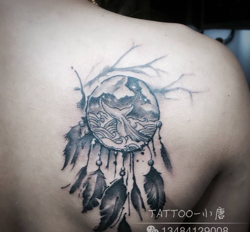 捕梦网纹身图片