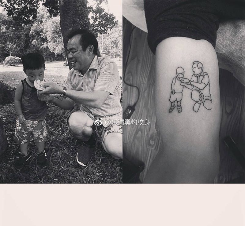 简笔肖像纹身图片