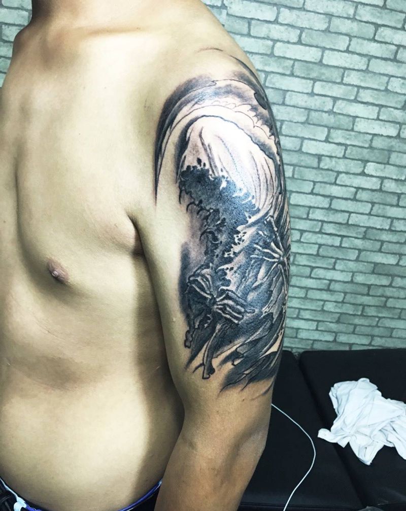 六翼死神纹身图片