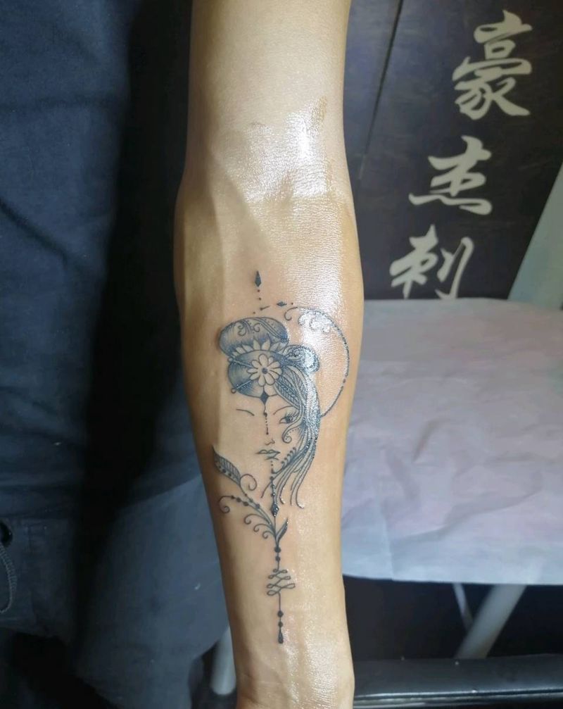 几何线条纹身图片_手臂纹身图案