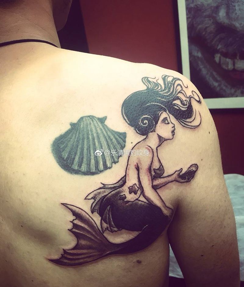 男士美人鱼纹身图片
