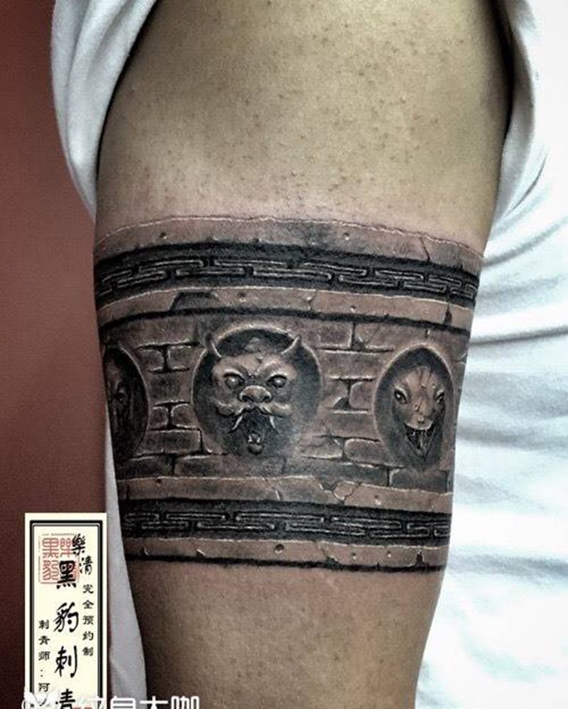 浮雕纹身图片_成品手臂传统习俗原创纹身图案