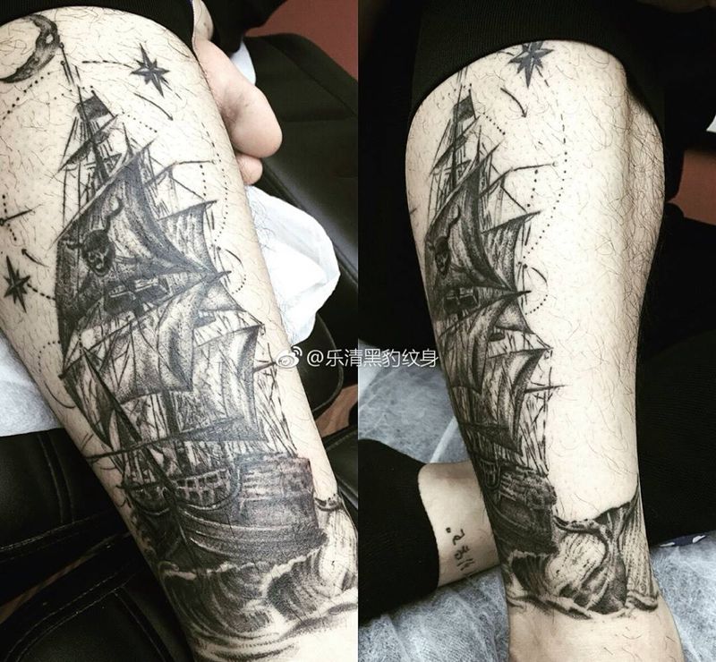 帆船修改纹身图片