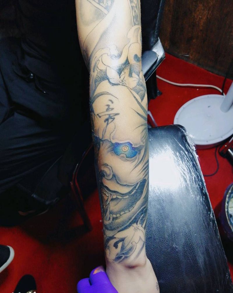 般若恢复后纹身图片_手臂新传统纹身图案