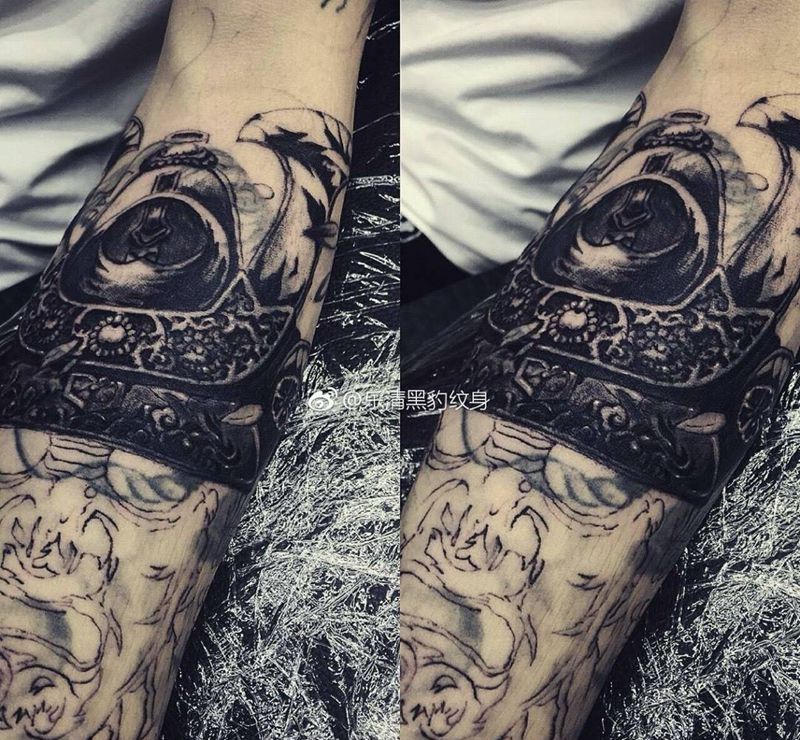 武士半成品纹身图片