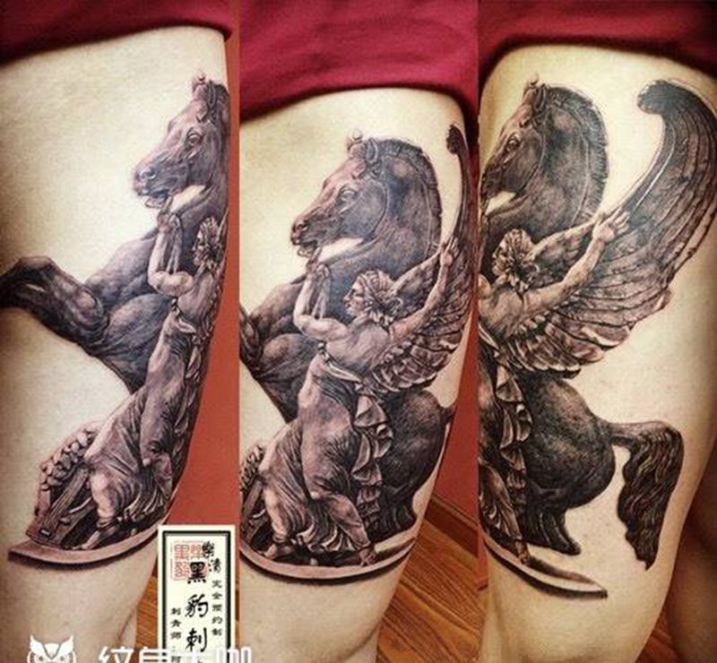 罗马雕塑纹身图片