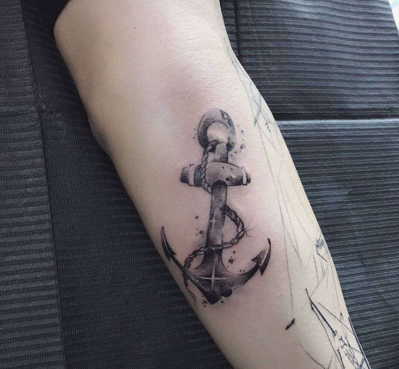 ⚓️纹身图片_成品手臂欧美原创几何字符静物纹身图案