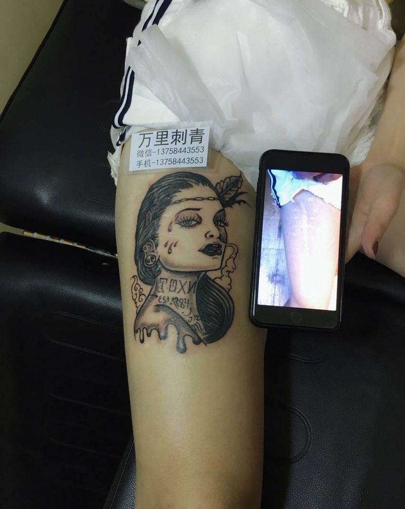 遮盖手术刀疤纹身图片