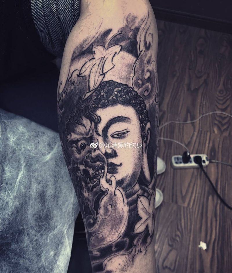 佛与魔纹身图片